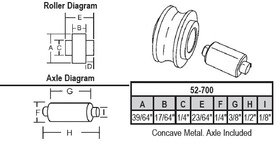 STB Sliding Window Replacement Roller, Concave Metal Wheel, 39/64" Diameter - Package