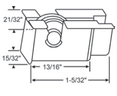 STB Window Roller Assembly, Steel Wheel, 17/32" Diameter - Package