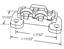 STB Window Roller Assembly, Brass Wheel, 3/8" Diameter - Package