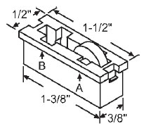 STB Window Roller Assembly, Steel Wheel, 1/2" Diameter - Package