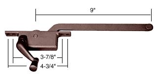 CRL 9" Left Hand Bronze Square Style Casement Window Operator
