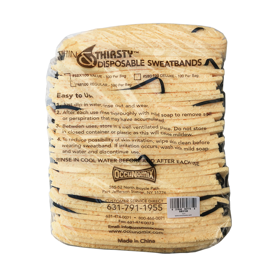Deluxe Disposable Sweatbands - 100 Pack