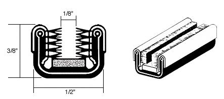CRL Flexible Unbeaded Glass Run Channel for 1949-1966 Diamond-T, International and Dodge Trucks - 96 in long