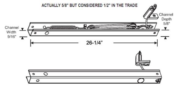 STB  Window Channel Balance, Non-Tilt, Stamped 25-1/4-4 - 26-1/4"