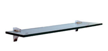 6" x 24" Glass Shelf Clip Kit with Black Brackets