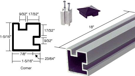 CRL 18" Satin Anodized Aluminum Corner Post