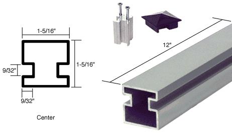 CRL 12" Satin Anodized Aluminum Center Post