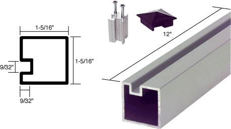 CRL 12" Satin Anodized Alumin End Post
