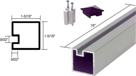 CRL 18" Satin Anodized Aluminum End Post