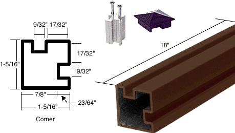 CRL 18" Duranodic Bronze Aluminum Corner Post