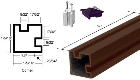 CRL 24" Duranodic Bronze Aluminum Corner Post
