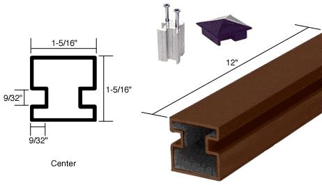 CRL 12" Duranodic Bronze Aluminum Center Post
