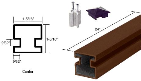 CRL 24" Duranodic Bronze Aluminum Center Post