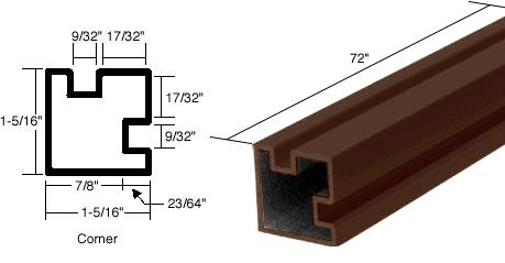 CRL Duranodic Bronze Corner Post Extrusion - 72 inch Long