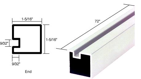 CRL Bright Anodized End Post Extrusion - 72 inch Long
