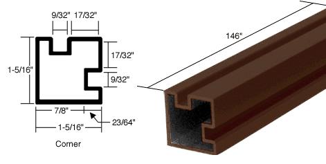CRL Duranodic Bronze Corner Post Extrusion - 12 ft Long