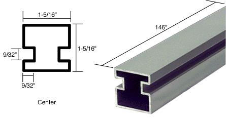 CRL Satin Anodized Center Post Extrusion - 12 ft Long