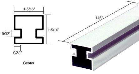 CRL Bright Anodized Center Post Extrusion - 12 ft Long