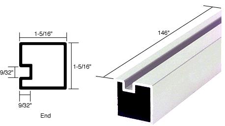 CRL Bright Anodized End Post Extrusion - 12 ft Long