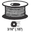 STB Hollow Ribbed Screen Retainer Spline, Gray, 3/16", 100 Foot Roll