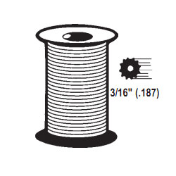 STB Hollow Ribbed Screen Retainer Spline, Gray, 3/16", 500 Foot Roll