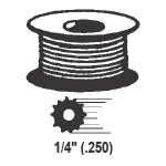 STB Hollow Ribbed Screen Retainer Spline, Black, 1/4", 100 Foot Roll