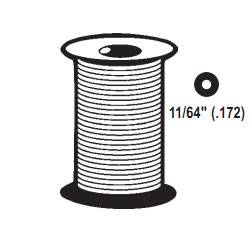 STB Hollow Round Screen Retainer Spline, Black, 11/64", 200 Foot Roll