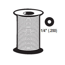 STB Hollow Round Screen Retainer Spline, Gray, 1/4", 750 Foot Roll