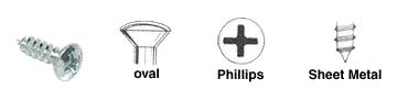 CRL 6 x 1-1/2" Oval Head Phillips Sheet Metal Screws - Package