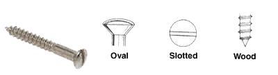 CRL 6 x 2" Oval Head Nickel Plated Wood Screws - Box of 100