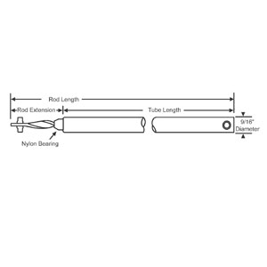 Window Balance, Tubular, Non-Tilt, Standard Rod, Blue Bushing - 17"