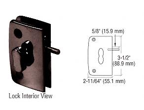 CRL Oil Rub Bronze Swinging Glass Door Lock with Indicator for 5/16" to 1/2" Glass