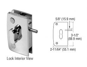 CRL Brushed Nickel Swinging Glass Door Lock with Indicator for 5/16" to 1/2" Glass