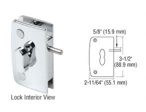 CRL Chrome Swinging Glass Door Lock with Indicator for 5/16" to 1/2" Glass