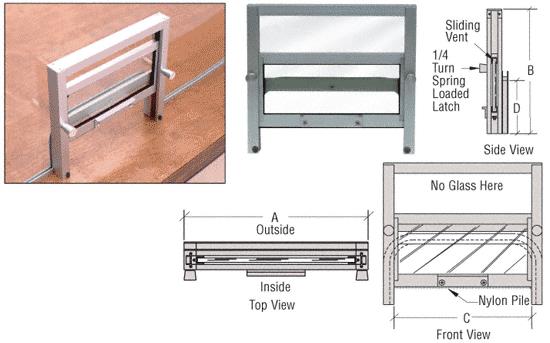 CRL Vertical Sliding Satin Anodized Finish Ticket Window with 8-1/4" x 3-1/2" Opening