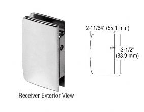 CRL Brushed Nickel Glass Swinging Door Lock Receiver for 700CBN