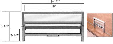 CRL Vertical Sliding Satin Anodized Finish Ticket Window with 18" x 3-1/2" Opening