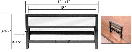 CRL Vertical Sliding Duranodic Bronze Finish Ticket Window with 18" x 3-1/2" Opening