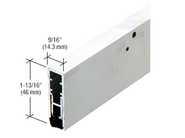 CRL Aluminum Commercial Medium-Duty Automatic, Surface Mount, Door Bottom for 48" Door