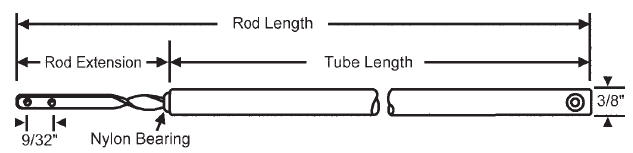 STB Window Balance, Tubular, Non-Tilt, Standard Rod, Blue Bushing - 15"