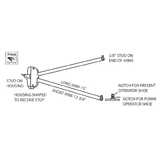 STB Sill Mounted Awning Window Operator, Bronze, 12-3/8" Arm