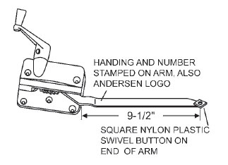 STB Casement Window Operator, Left Hand, Bronze, 9-1/2" Arm