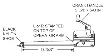 STB Casement Window Operator Assembly, Right Hand, Satin Silver, 9-3/8" Arm