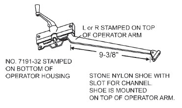 STB Casement Window Operator Assembly, Left Hand, Stone, 9-3/8" Arm