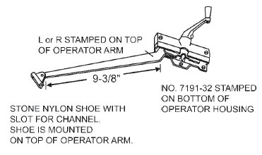 STB Casement Window Operator Assembly, Right Hand, Stone, 9-3/8" Arm
