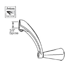 STB Window Operator Handle, Crank Type, Stone, 3/8" Spline Size