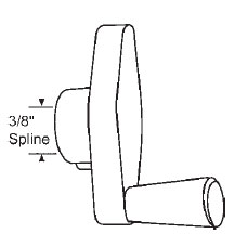 STB Window Operator Handle, Crank Type, Stone, 3/8" Spline Size