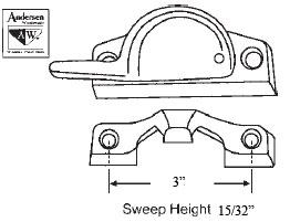 STB Sash Lock and Keeper, Plastic, Stone, 2-7/8" Screw Holes