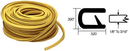 CRL QuickEdge Safety Yellow Single Lip Trim Grips Edges From .090 in to .190 in - 100 Feet