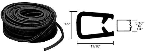 CRL QuickEdge Trim for 3/16" to 1/4 inGrips Edges From .135 in to .250 in- 250 Feet